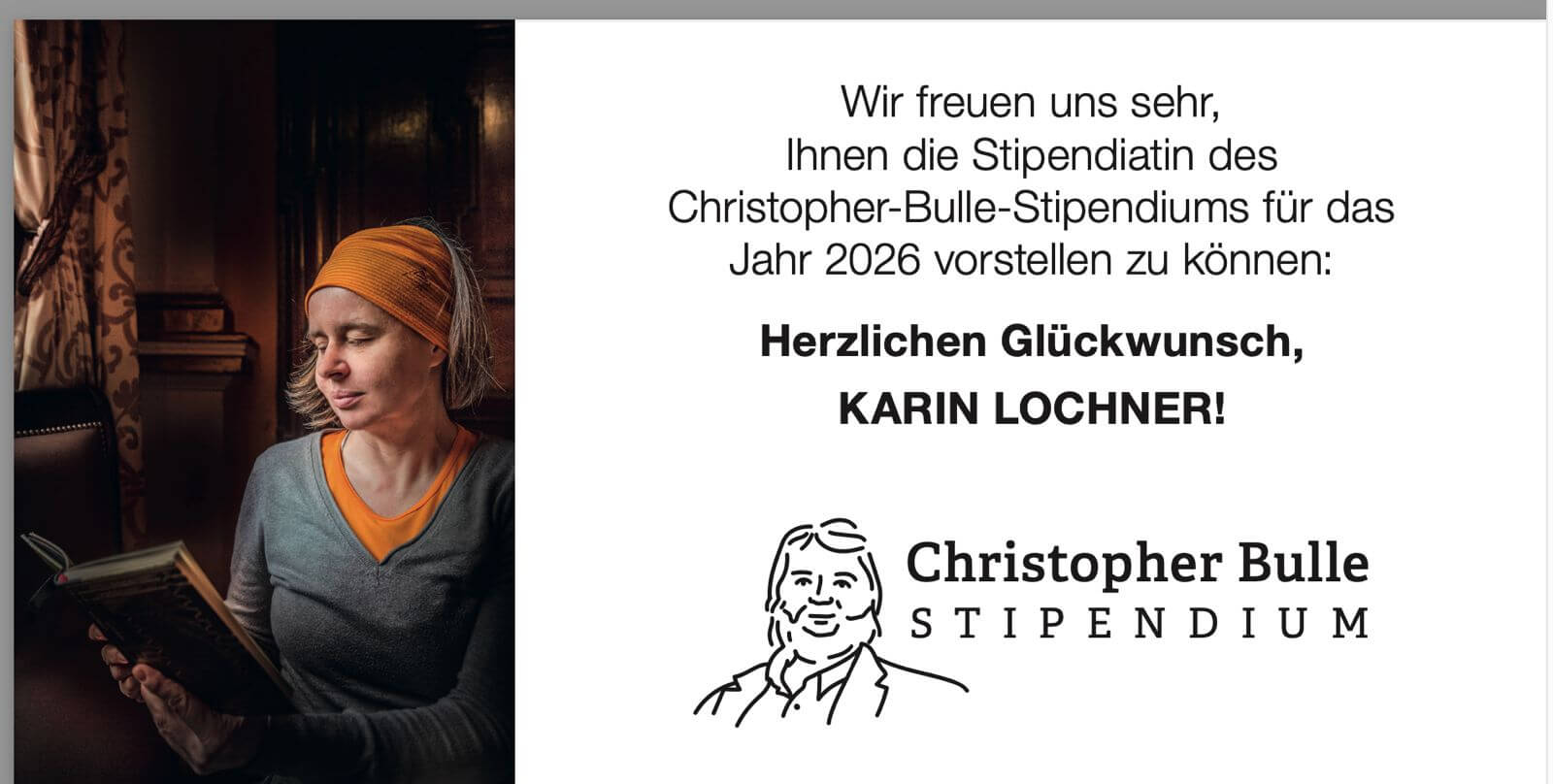Stipendium Benachrichtigung - karin lochner