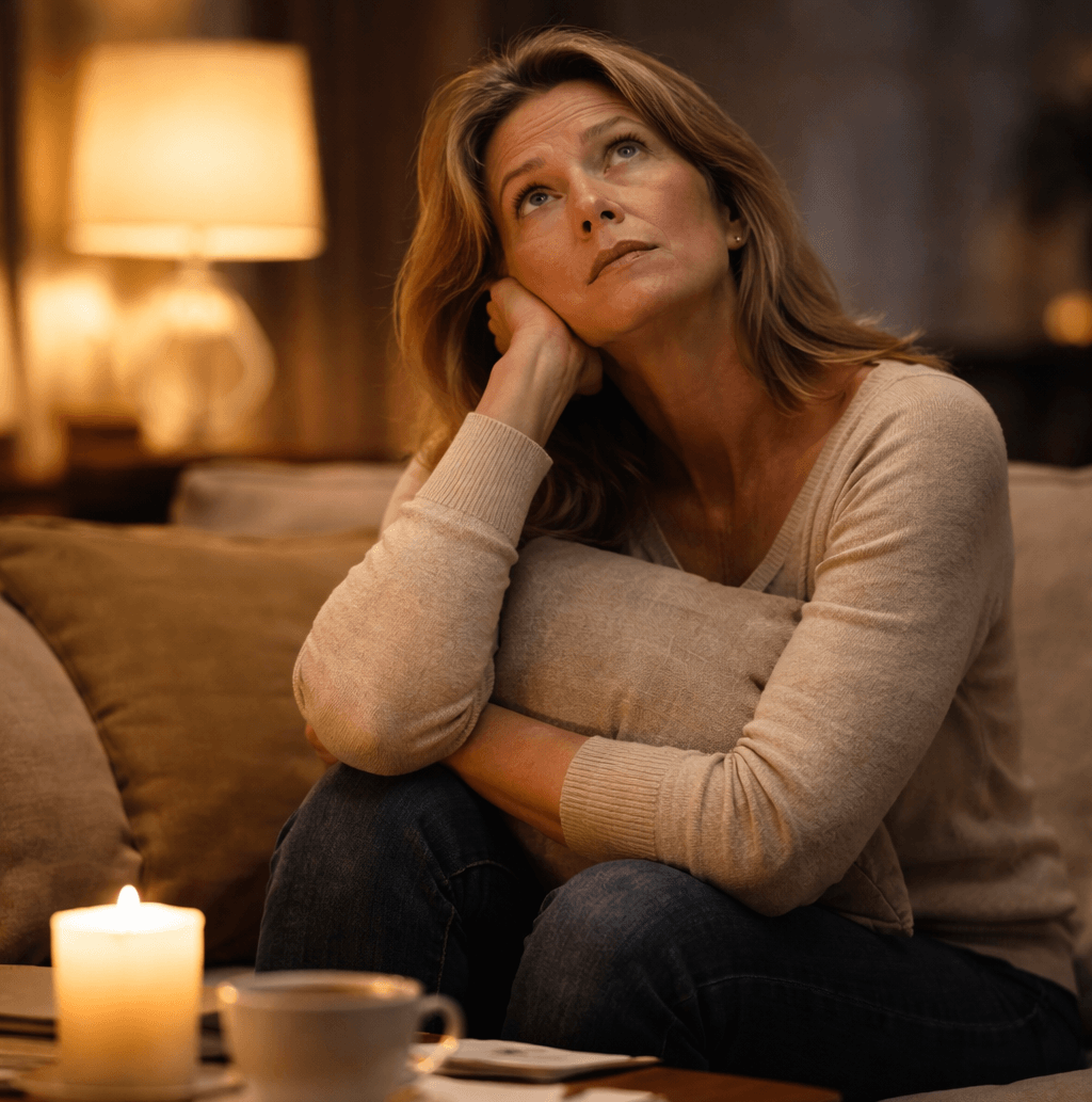 nachdenkliche Frau im WZ_quadratisch - Helga von Winter