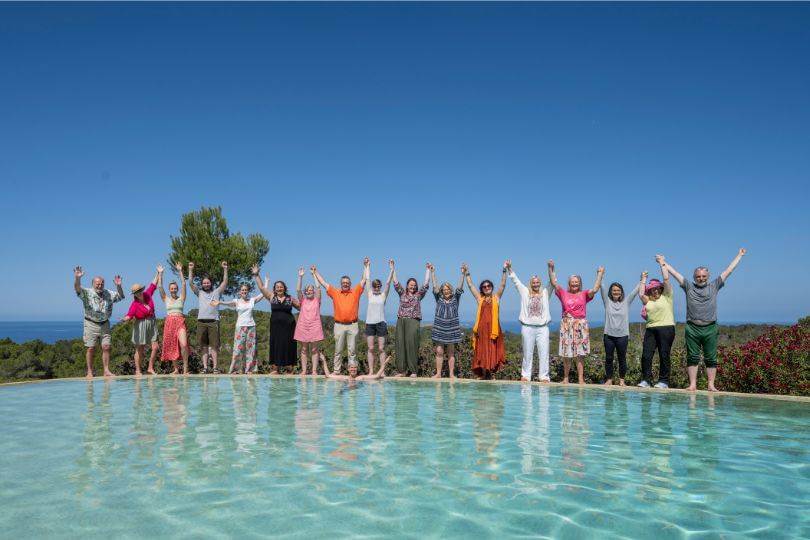Die Community am Pool