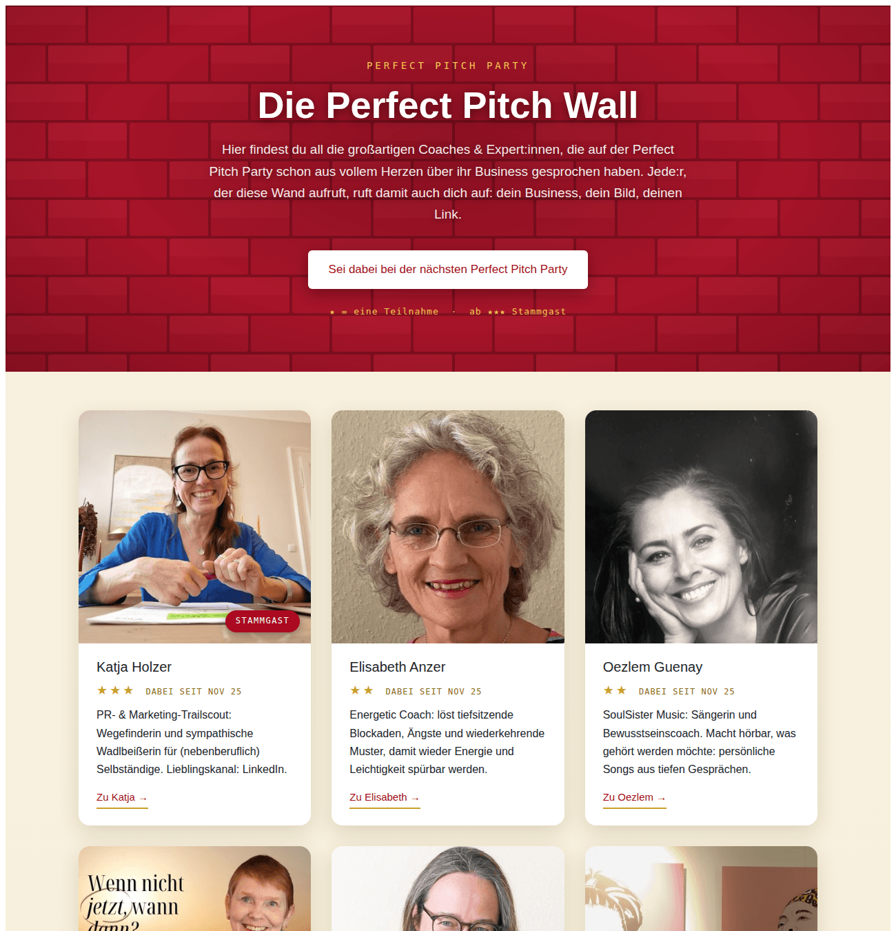 Ausschnitt aus der Perfect Pitch Wall